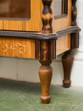 Load image into Gallery viewer, Rare Antique Walnut Intarsia Showcase

