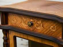 Load image into Gallery viewer, Rare Antique Walnut Intarsia Showcase
