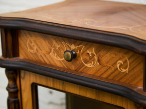 Rare Antique Walnut Intarsia Showcase