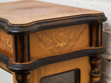 Load image into Gallery viewer, Rare Antique Walnut Intarsia Showcase
