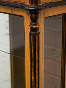 Rare Antique Walnut Intarsia Showcase