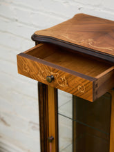 Load image into Gallery viewer, Rare Antique Walnut Intarsia Showcase
