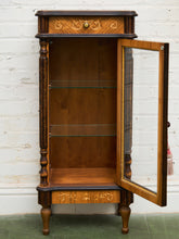 Load image into Gallery viewer, Rare Antique Walnut Intarsia Showcase
