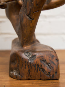 Wood Abstract Carved Musician Sculpture