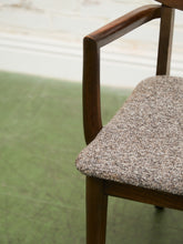 Load image into Gallery viewer, Mid Century Broyhill Walnut and Vinyl Seat Upholstered Chairs
