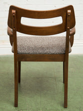 Load image into Gallery viewer, Mid Century Broyhill Walnut and Vinyl Seat Upholstered Chairs
