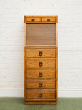 Load image into Gallery viewer, Oak Vintage Narrow Secretary Desk
