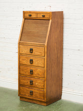 Load image into Gallery viewer, Oak Vintage Narrow Secretary Desk
