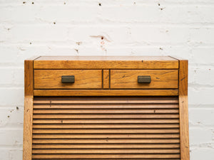 Oak Vintage Narrow Secretary Desk