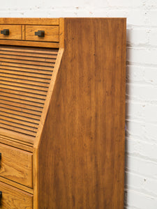 Oak Vintage Narrow Secretary Desk