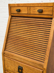 Oak Vintage Narrow Secretary Desk