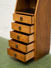 Load image into Gallery viewer, Oak Vintage Narrow Secretary Desk
