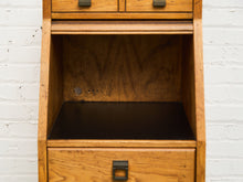 Load image into Gallery viewer, Oak Vintage Narrow Secretary Desk
