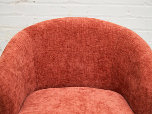 Aria Burnt Chenille Orange Swivel Chair