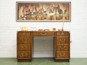 Vintage Mid-Century Accolade Drexel Campaign Desk