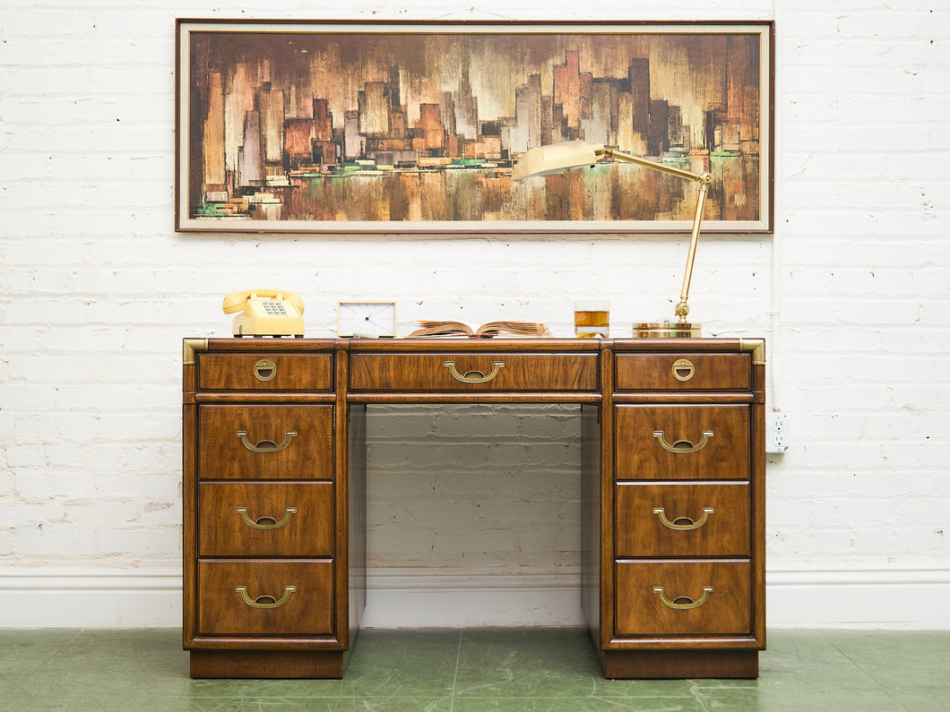 Vintage Mid-Century Accolade Drexel Campaign Desk