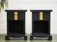 Load image into Gallery viewer, Black Vintage Pair of Nightstands
