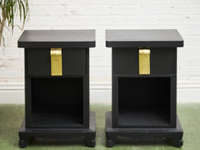 Load image into Gallery viewer, Black Vintage Pair of Nightstands
