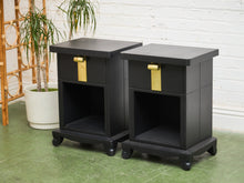 Load image into Gallery viewer, Black Vintage Pair of Nightstands
