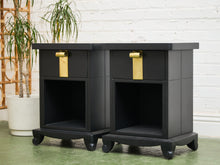 Load image into Gallery viewer, Black Vintage Pair of Nightstands
