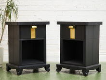 Load image into Gallery viewer, Black Vintage Pair of Nightstands

