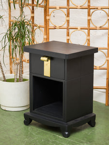 Black Vintage Pair of Nightstands