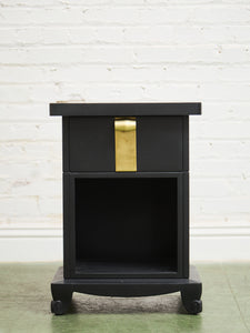 Black Vintage Pair of Nightstands