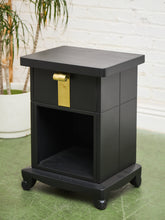 Load image into Gallery viewer, Black Vintage Pair of Nightstands
