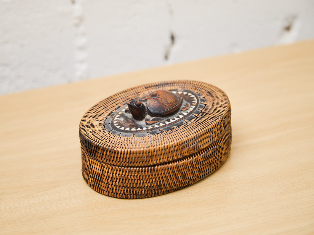 Indonesian Lombok Woven Turtle Rattan Basket