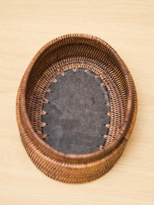 Indonesian Lombok Woven Turtle Rattan Basket