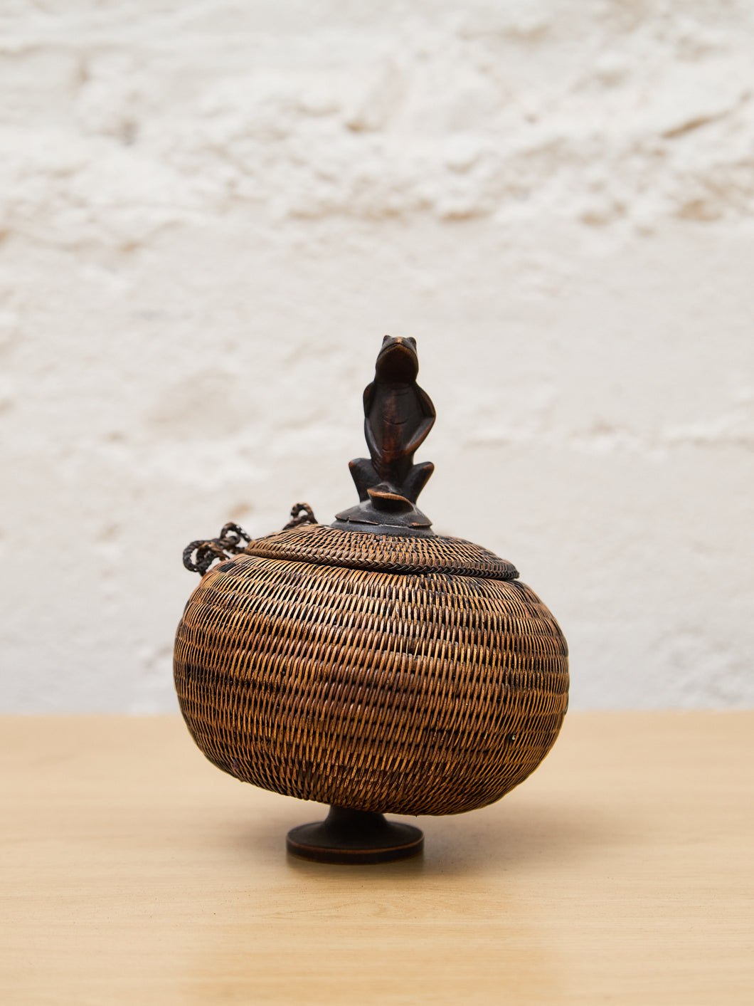 Indonesian Lombok Woven Frog  Rattan Basket