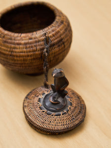 Indonesian Lombok Woven Frog  Rattan Basket