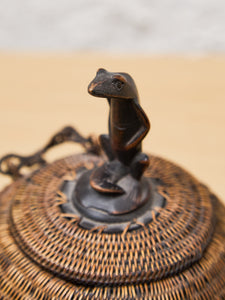 Indonesian Lombok Woven Frog  Rattan Basket