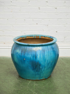 Late Qing Dynasty Period South Sea Blue Glazed Ceramic Planter
