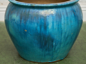 Late Qing Dynasty Period South Sea Blue Glazed Ceramic Planter