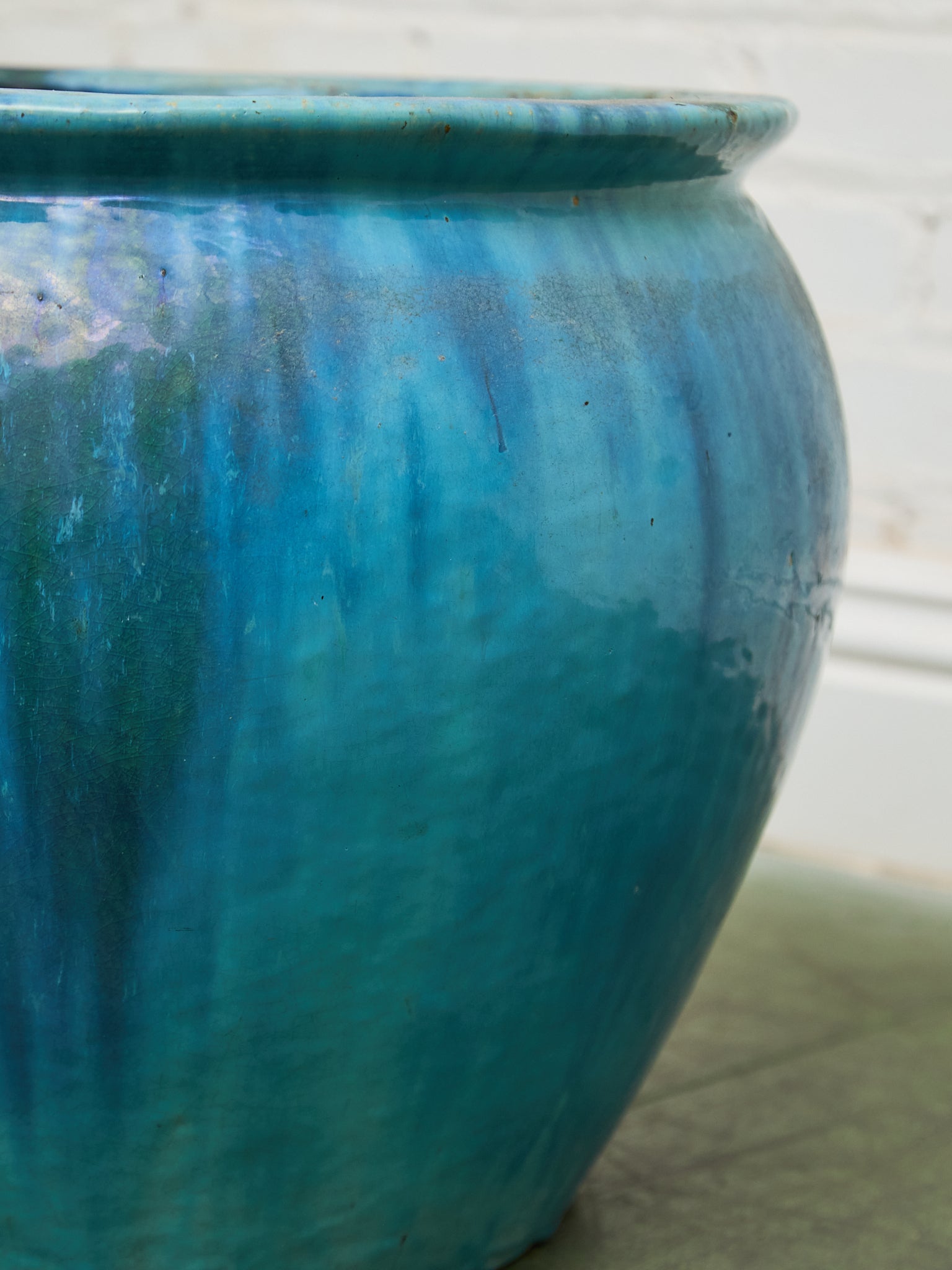blue glazed plant pots Late Qing Dynasty Period South Sea Blue Glazed Ceramic Planter – Sunbeam Vintage