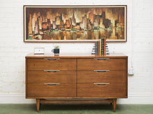 Load image into Gallery viewer, Huge Maio Mid Century Modern New York City Skyline by Turner Wall Art 1970s Retro Vintage Abstract Cityscape Artwork
