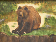 Load image into Gallery viewer, Vintage Bear Oil Painting
