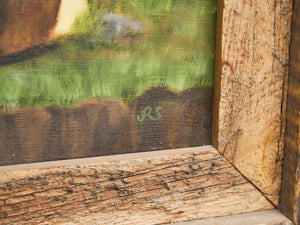 Vintage Bear Oil Painting