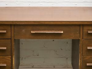 Vintage Walnut Double Pedestal Desk