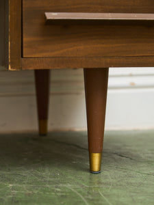 Vintage Walnut Double Pedestal Desk