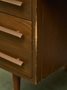 Vintage Walnut Double Pedestal Desk
