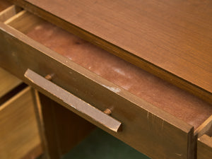 Vintage Walnut Double Pedestal Desk