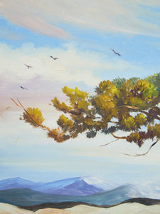 Bristlecone Pine, in a mountainous, windswept landscape Acrylic Painting