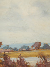 Load image into Gallery viewer, Cottage by the Fields impressionist Vintage Oil Landscape
