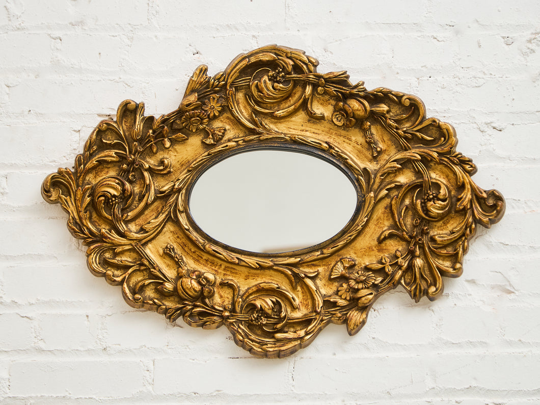 Vintage Ornate Mirror with Flowers