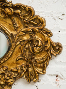 Vintage Ornate Mirror with Flowers