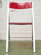 Load image into Gallery viewer, Vintage Red Cherry Acrylic Lucite Chrome Folding Chair
