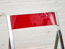 Load image into Gallery viewer, Vintage Red Cherry Acrylic Lucite Chrome Folding Chair
