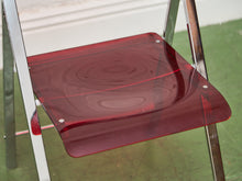 Load image into Gallery viewer, Vintage Red Cherry Acrylic Lucite Chrome Folding Chair
